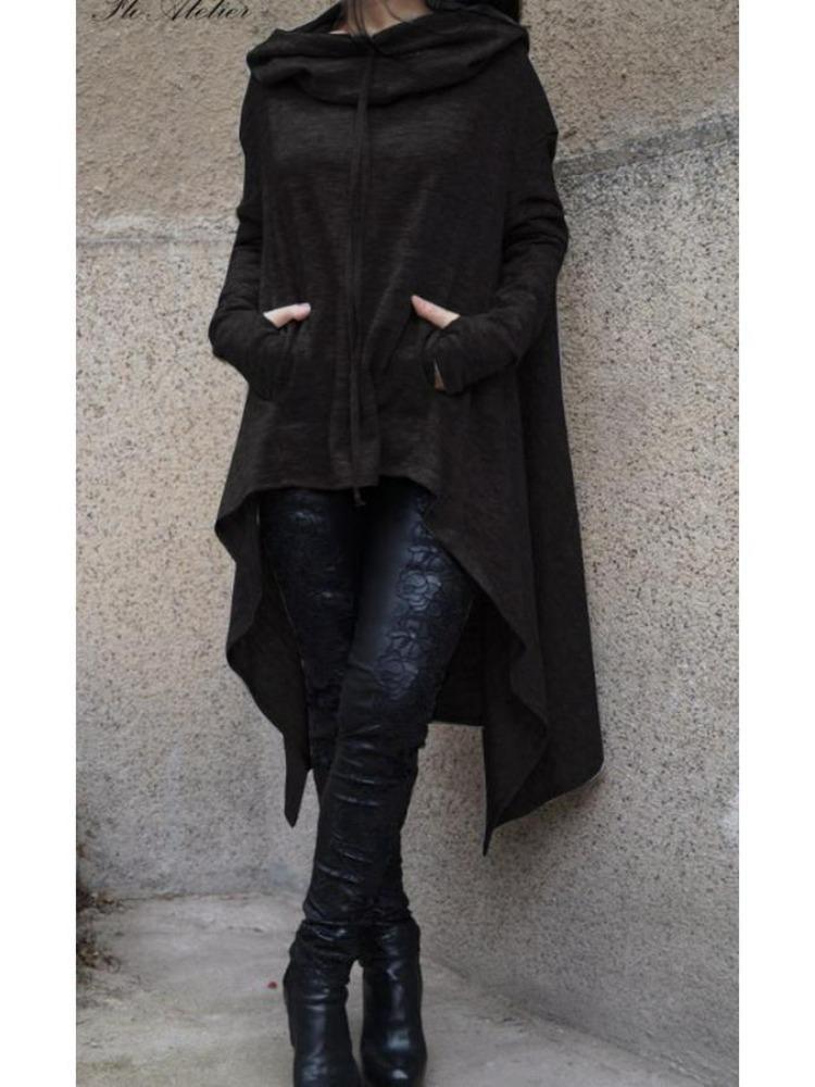 Women Plaid Hooded Sweatshirt Long Sleeve Plush Winter Top Warm Cozy