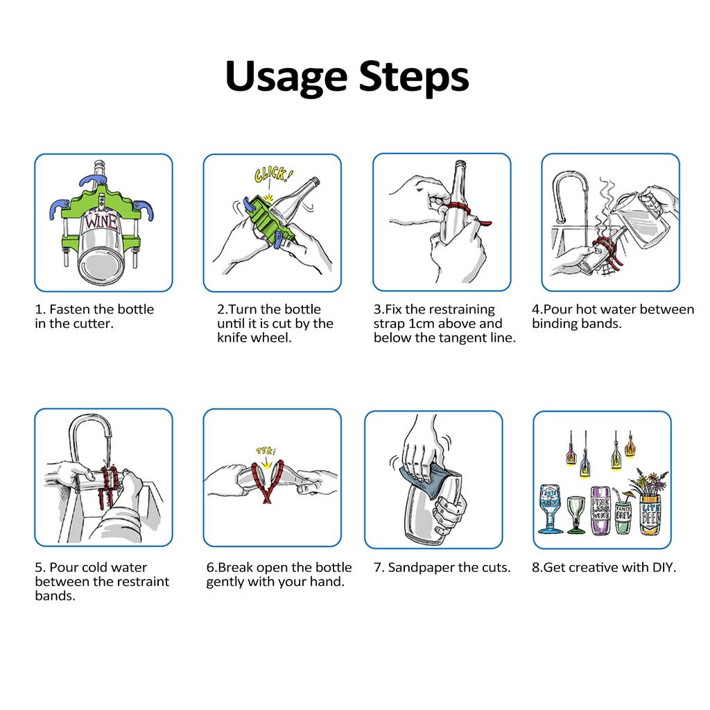 Adjustable from 1.26 3.7Inch Glass Bottle Cutter DIY Tools Wine Beer Cutter Wine Beer Champagne Jar Sculpture Glass