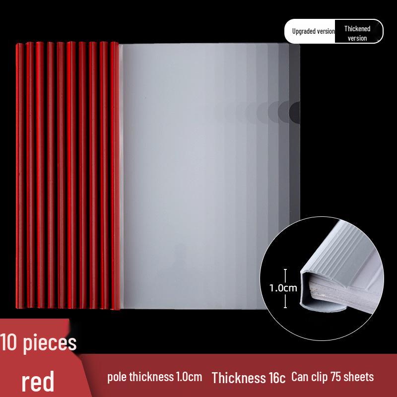 A4 Transparent Lever Arch File - Thickened PP Document Folder for Office, Resume, or Student Papers