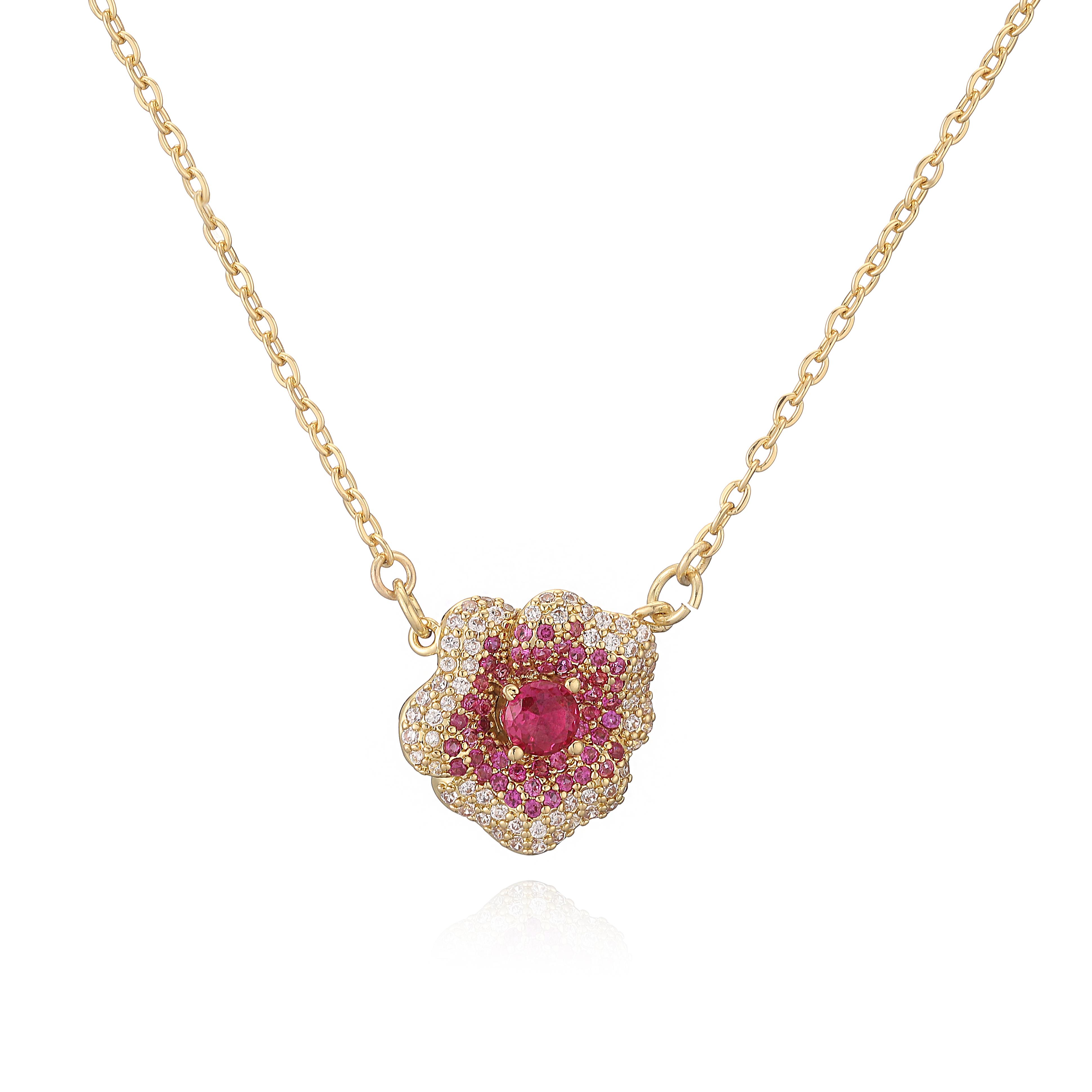 

HECHENG, Large/Medium/Small Simple Luxury Zircon Flower Pendant Chain for Women s Clavicle Necklace Banquet Party Gift Other