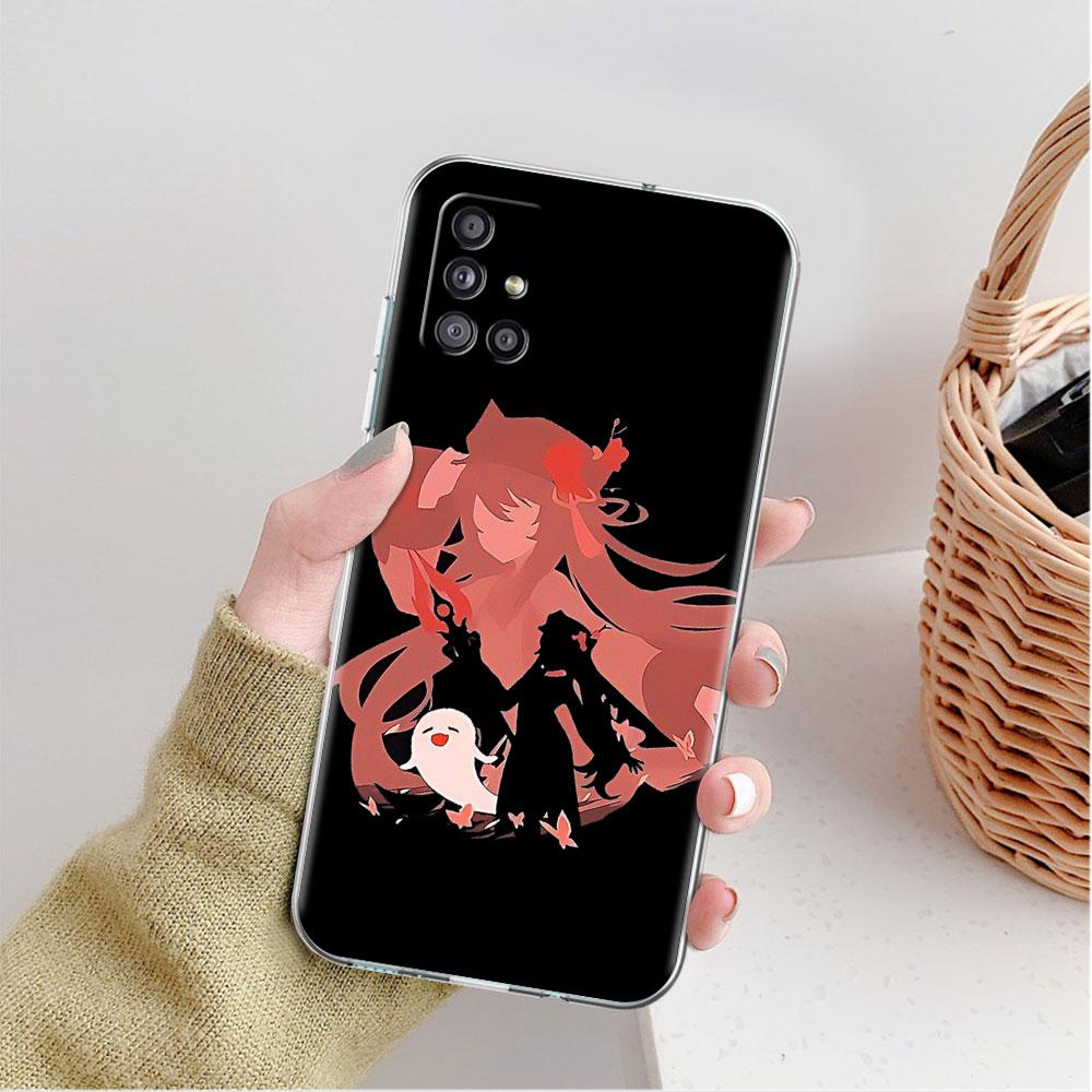 

Прозрачный чехол для Samsung Galaxy A52 A12 A51 A32 A21s A71 A32 A22 50 A70 A31 A72 5G, чехол для телефона аниме Genshin Impact Samsung A30