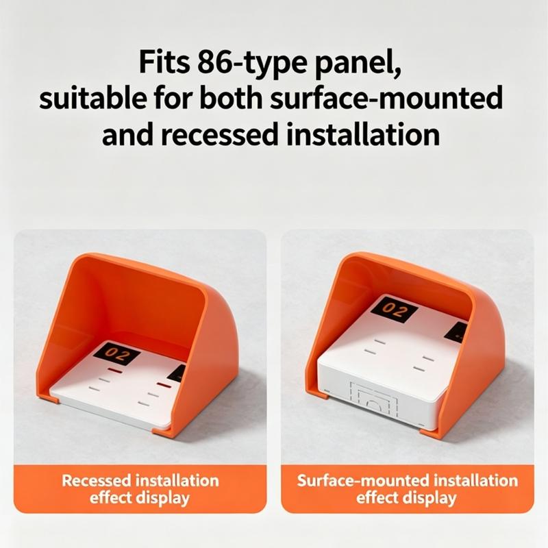 Outdoor Charging Outlet Weather Cover with Plastic Hood for 86 Type Switches Wall Socket Area