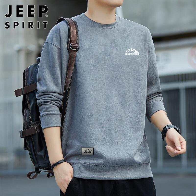 JEEP SPIRIT Men's Round Neck Loose Fit Sweatshirt