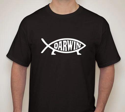 Darwin fish Atheist Anti religion Evolution T shirt tee XS