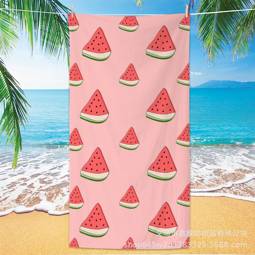 1pc Fruit Printed Large Beach Towel, Ultra-fine Fiber Towel, Outdoor Swimming, Vacation, Camping Beach Towel Bath Towel