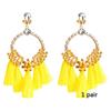 Women's Earring Exaggerated Flowers with Diamonds Tassel Acrylic Earrings Bohemian Temperament Female Earrings
