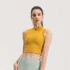 Women's Summer Solid Color Sleeveless Yoga Vest - Sexy, Tight-Fitting, Round Neck Sports Top