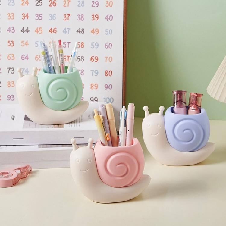 Playful Desktop Pen Storage Snail Design Plastic Multifunction Organizer Study Office Essential With easy to clean Top
