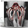 3D Halloween Theme Shower Curtain Horror Bloody Hands Black Bathroom Curtains For Halloween Party Waterproof Fabric With Hooks