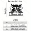 Personalized Raccoon Metal Wall Art, Custom Family Name Sign for Home Kitchen Garden Decor