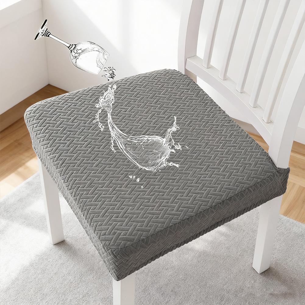 1PCS Waterproof Chair Covers Jacquard Fabric Elastic Edges Universal Size For Indoor Outdoor Dining Furniture Protection Set