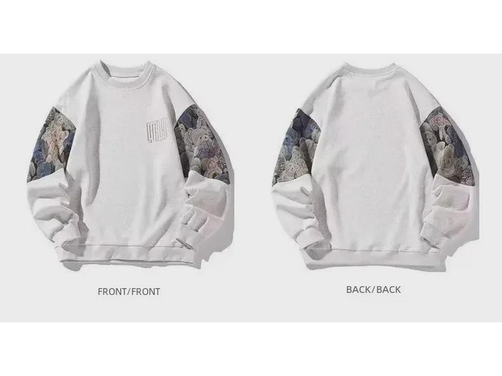 Men's Oversized Fleece Sweatshirt - Large Size, Casual, Hoodless, Autumn & Winter Wear