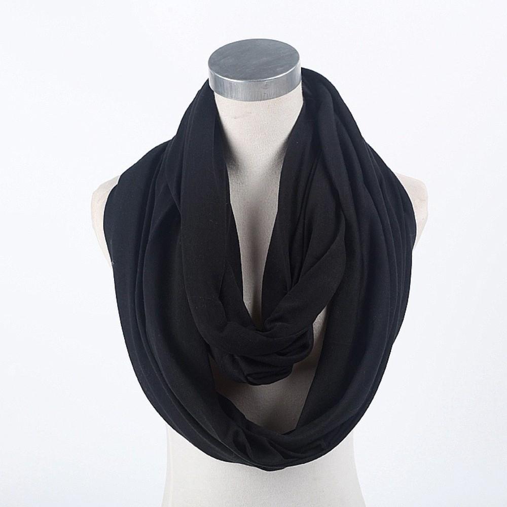 Soft Infinity Scarf Solid Color Loop Scarf Fashion Circle Scarf  for Women