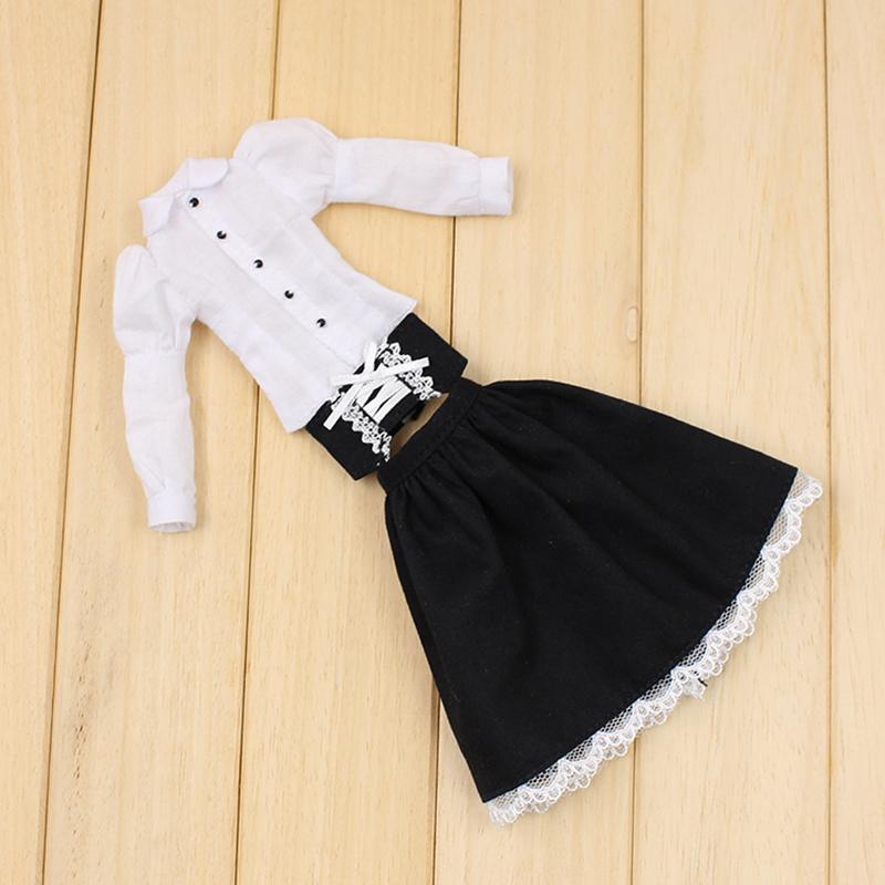 Outfits for ICY DBS Blyth Doll Skirt Wiith Corset and Shirt for Joint or Rubber Body Vintage Dressing 1/6 Bjd