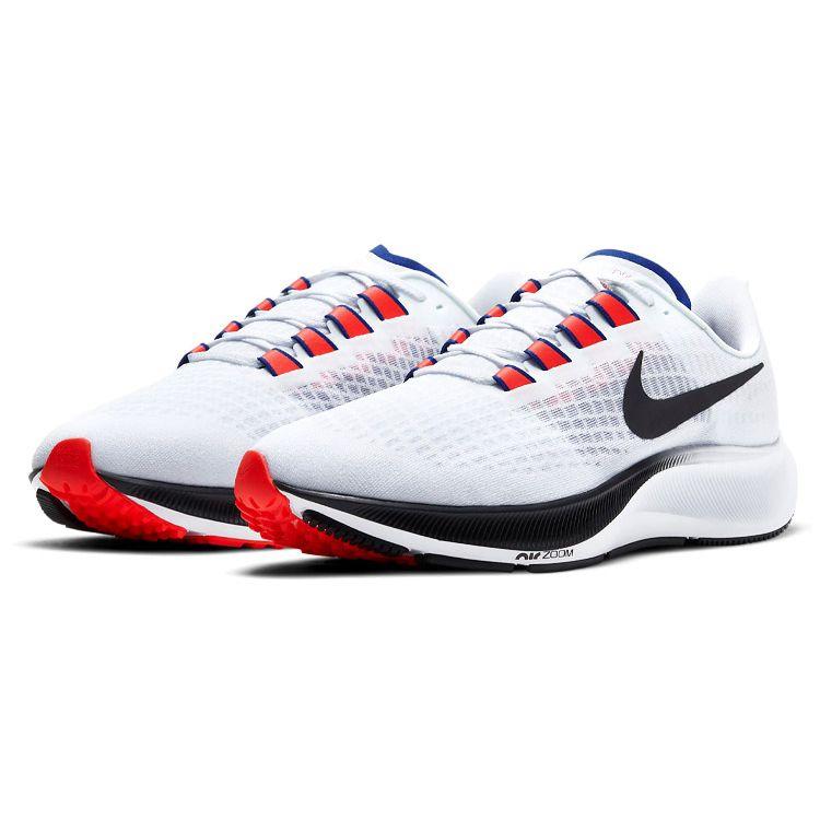 Nike Air Zoom Pegasus 37 White Concord Men Sneakers Bright-Crimson Black DD8348-100
