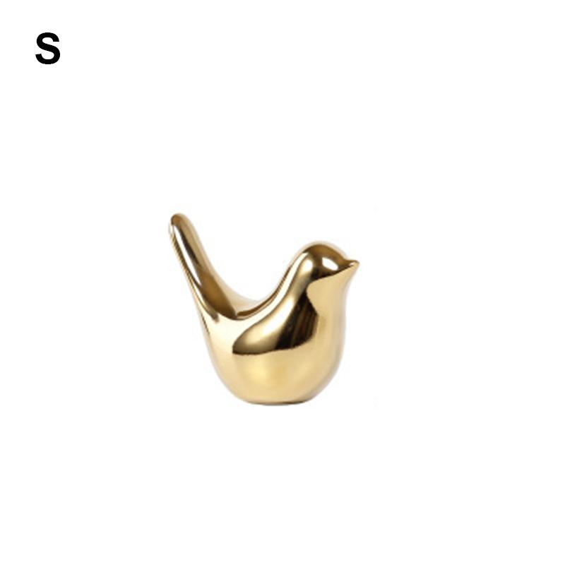 Ornamente Păsări Ceramice Argintii Păsări Ceramice Simple de Lux Figurine Păsări Ceramice Aurii