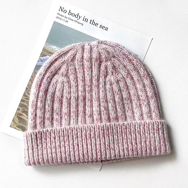 Pure Cashmere Autumn and Winter New Women's Retro Floral Yarn Series Warm Ear Protecting Toe Cap Knitted Hat