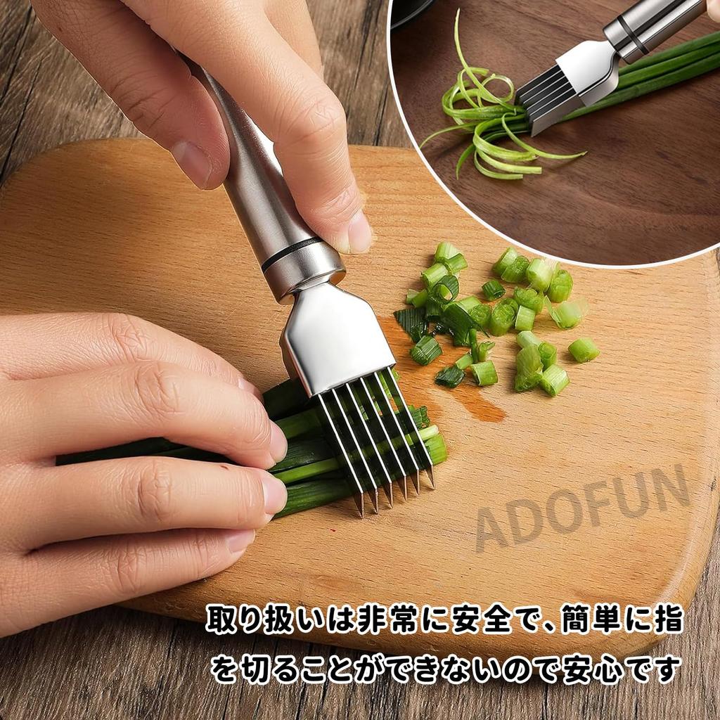 ADOFUN Long Onion Chopped Stainless Long Onion Gray Hair Leek Green Onion Vegetable Chili Pepper Green Onion Made of 304 Stainless Your Best Friend