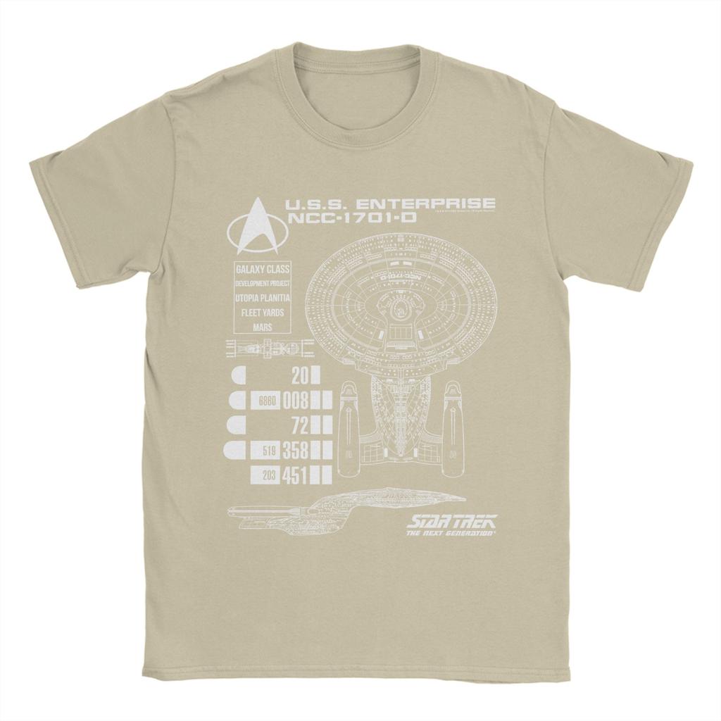 Stars Treks Next Generation USS Enterprise Schematics T Shirts Mens  Pure Cotton TShirts Tee Shirt Short Sleeve Plus Size
