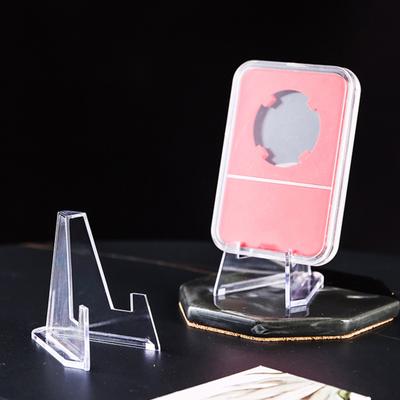24Pcs Clear Coin Stand Mini Stable Triangle Collection Card Photo Small Artwork Badge Commemorative Medal Display Holder Show Rack