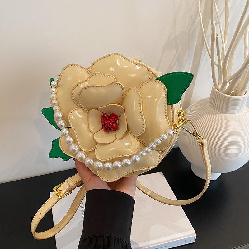 Women's Bag 2025 New Summer Small Fresh Literary Flower Dinner Bag Sweet and Cute Crossbody Small Round Bag Tide