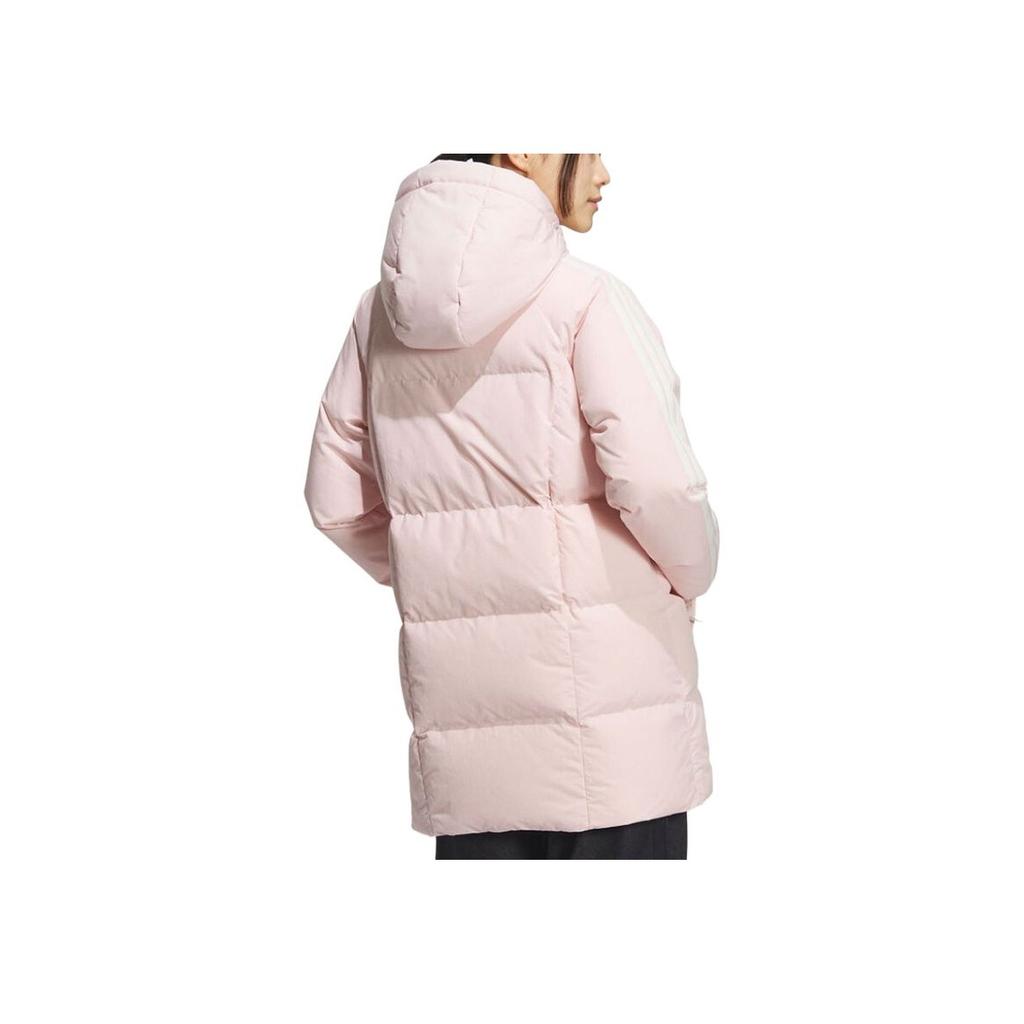 Adidas Duck Down Mid-Length Hooded Striped Sports Jacket Women Jackets KC2484