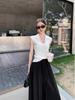 2026 Spring Korean Style Slimming Lapel Sleeveless Knit Vest