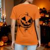 Women Casual Short Sleeve T Shirt Halloween Pumpkin Face Print Crew Neck Lightweight Top for Everyday Wear