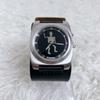 Used FOSSIL BIG TIC Robot Leather Watch Y2K Quartz