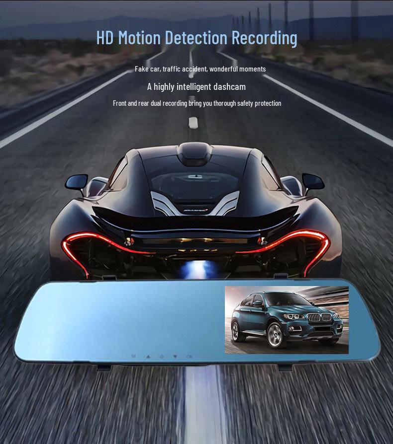 4.5-Inch WiFi Rearview Mirror Dash Cam, HD 1080P, Dual Front and Rear Recording