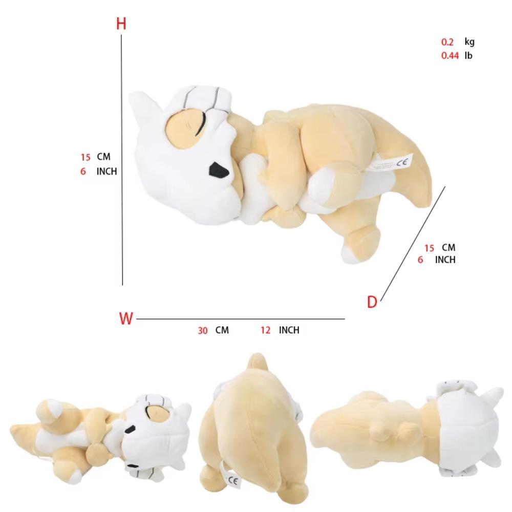 Cubone Sleeping Plush Toy Stuffed Soft Cartoons All Star Collection for Boys Girls Birthday Gift 10" Inch