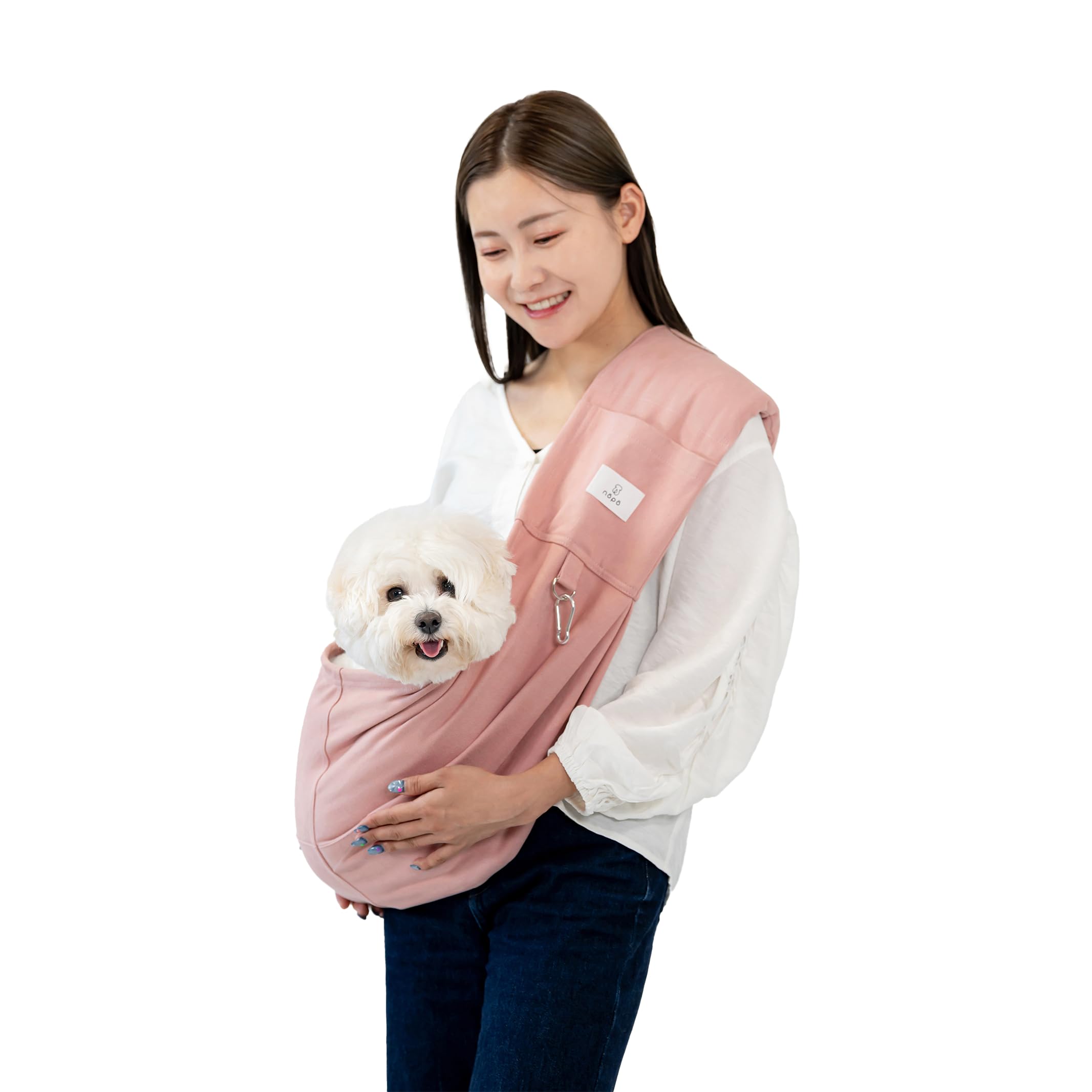 

Koala a pet carrier that reduces shoulder strain to for small dogs and cats size nöpö Sling, (Pink/M/Up 8kg), washable, [No adjustment] розовый