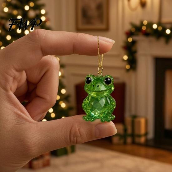 Unique Holiday Gift Box Frog Advent Calendar, 24 Day Countdown with Acrylic Ornament Calendar Pendants, Festive Tree Hanging Decor, Collectible