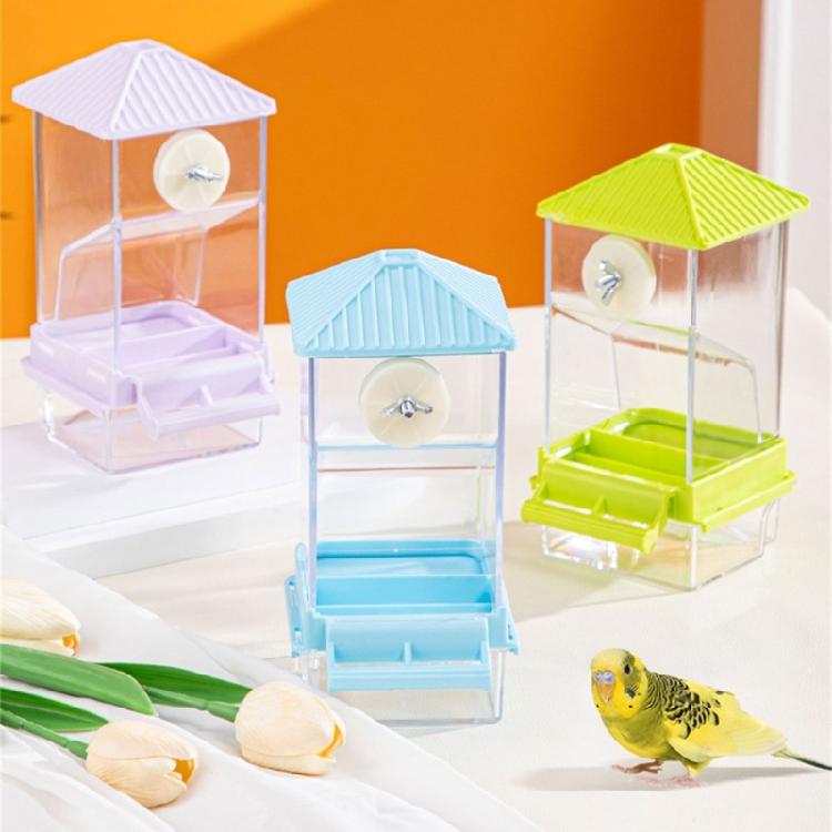 Plastic Parrots Feeder Transparent Bird Cage Food Dispenser Container Box for Small Birds with Anti Clogging Feature