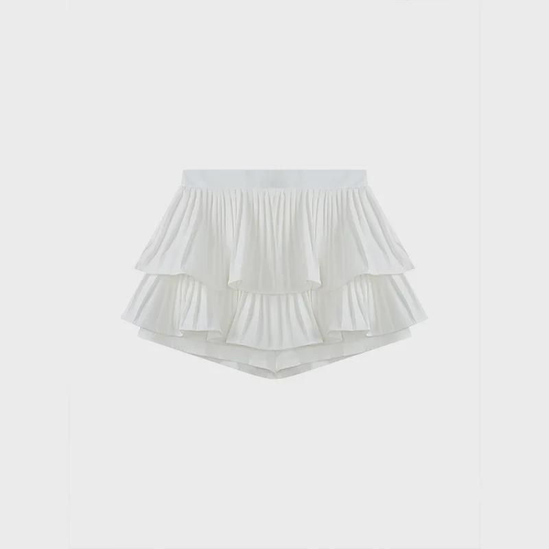 Girls' Double-Layer Cake Skirt: Summer High-Waist A-Line Puffy Skort
