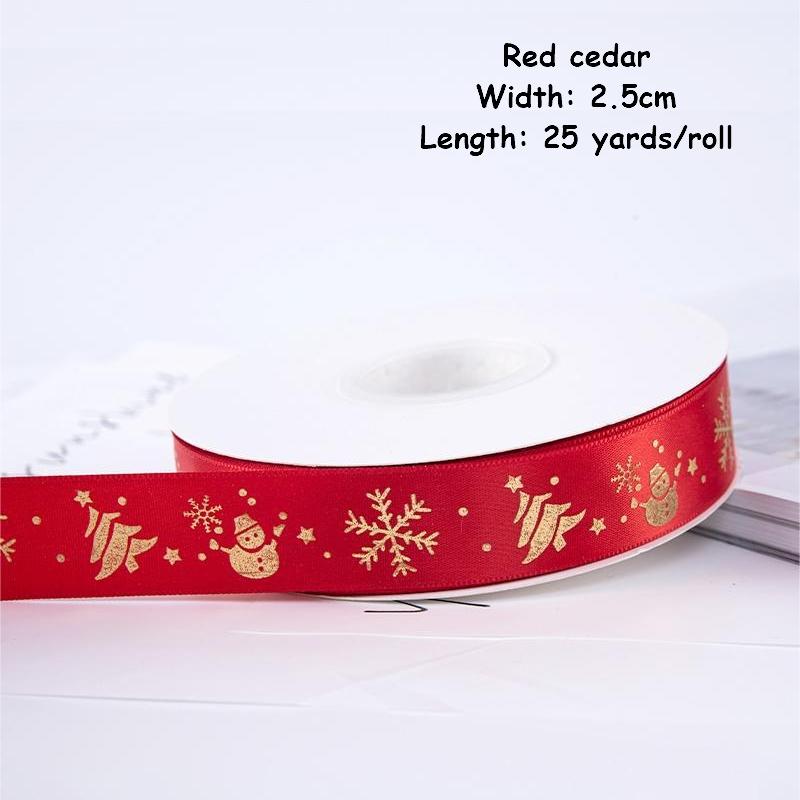 1/4 Inch Christmas Ribbon for Crafts Holiday Grosgrain Ribbon Christmas Ribbon for Gift Wrapping Festival Party Decoration