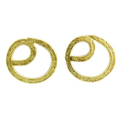 [Q5639] - Handmade Gold 'Cléopatra' Earrings - 25 Mm