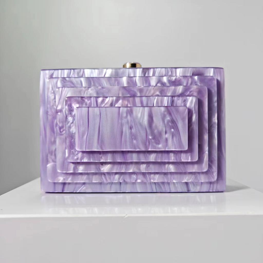 Summer Dinner Bag Retro Splicing Bag Trendy Acrylic Shoulder Chain Bag Bag Women