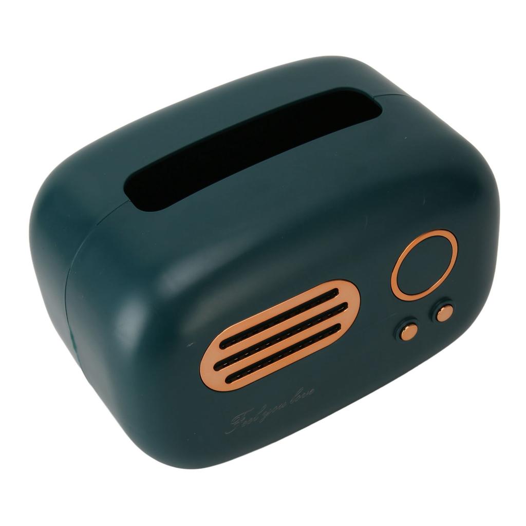Tissue Box Holder Cute Radio Wide Opening Anti Slip Feet Plastic Tissue Paper Box for Bedroom Living Room