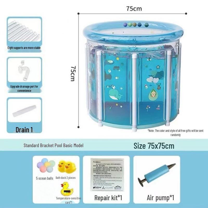 Foldable Transparent Bathtub: Kids & Adults Swimming Bucket