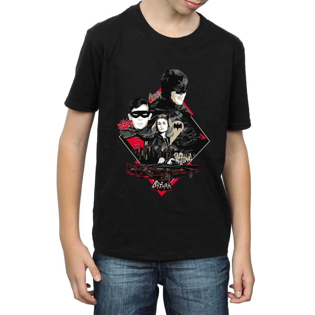 DC Comics Boys Batman TV Series Character Skyline T-Shirt