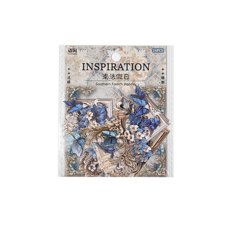 24pcs/1lot Kawaii Scrapbook Stickers Inspiration Muse Junk Journal Gold Planner Stationery Sticker Planner Decorative