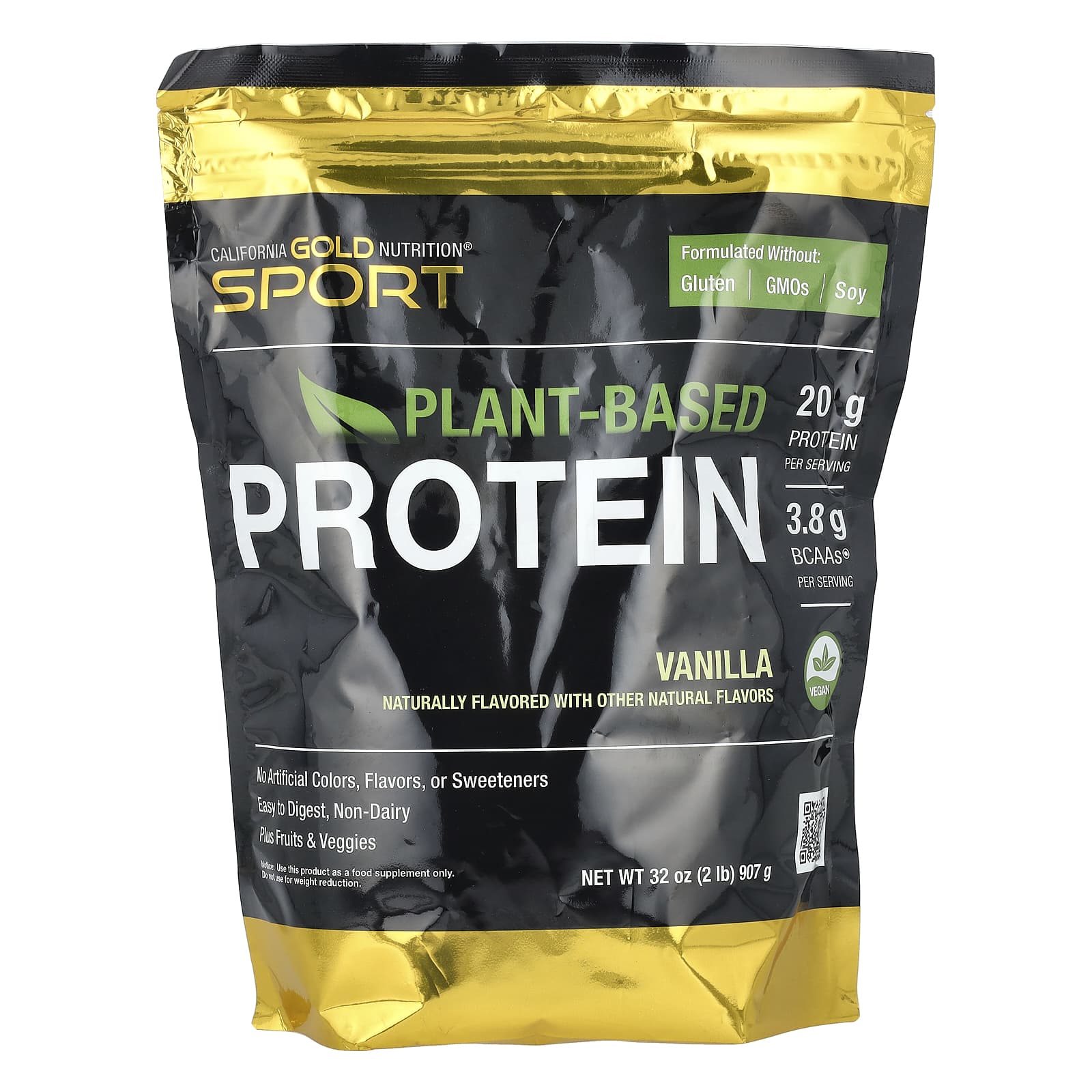 

California Gold Nutrition, Sports, Vegan Protein, Vanilla Flavor, 2 lb (907 g)