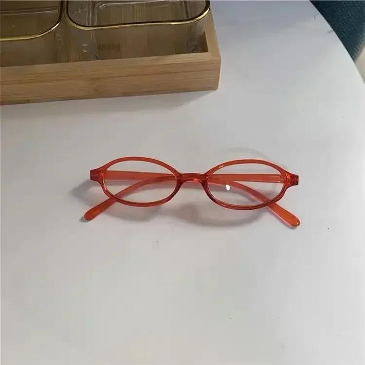 Retro Oval Glasses Women Girls Y2K Red Green Frame Glass Eyewear Decorative Computer Anti-blue Eyeglasses with Seaside Driving