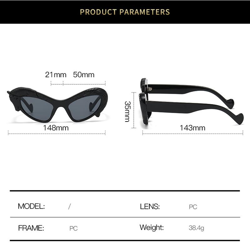 New Brand Designer Flying Horse Frame Sunglasses Women For Men Trendy Cat Eye Sun Glasses Vintage Luxury Punk Hip Hop Shades