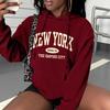 New York City Brooklyn Creative Letter Print Women's Sweater Multi-Color Loose Sweater Y2K Street Sportswear
