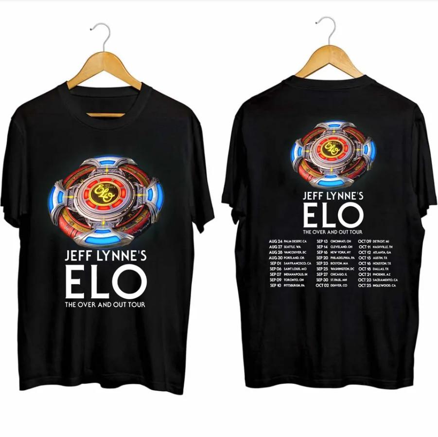 Jeff Lynne’s ELO Tour TShirt Over and Out Farewell Concert Tee Heavyweig Unisex T-Shirt