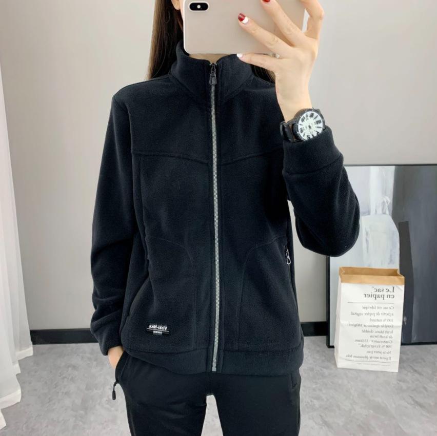 

Женская утепленная куртка из австралийского флиса для осени и зимы с подкладкой XXXXL чёрный