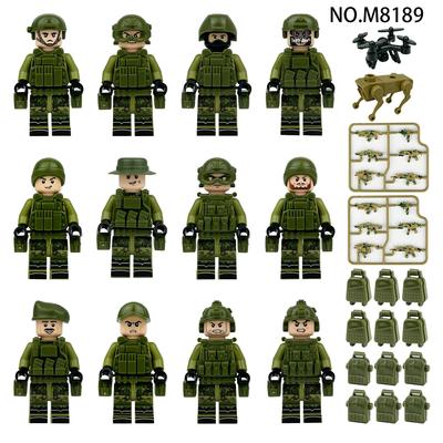 12 Stück Militärserie Dschungel- und Feldsoldat Bausteinspielzeug