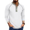 Herren Langarm Henry-Hals T-Shirt Mode Sport Business Casual T-Shirts Oberteile Mann
